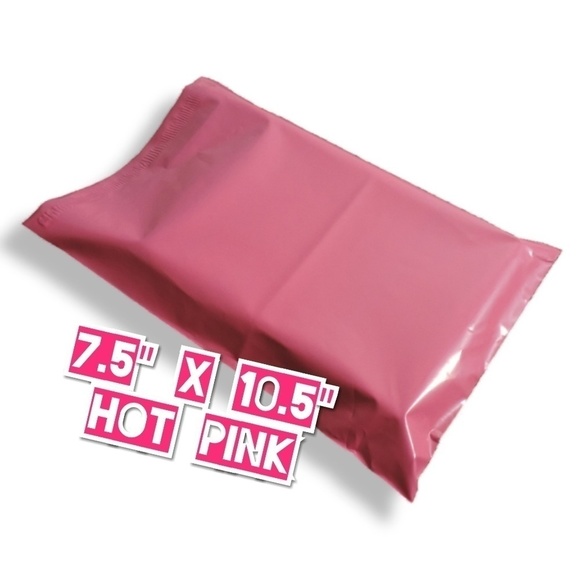 100 Poly Mailers 7.5x10.5 Hot Pink - Picture 3 of 3